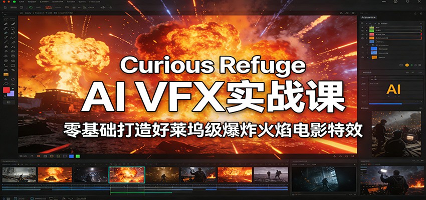 Curious Refuge AI VFX实战课,零基础打造好莱坞级爆炸火焰电影特效网创吧-网创项目资源站-副业项目-创业项目-搞钱项目网创吧