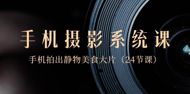 (8671期)0基础-手机摄影系统课,手机拍出静物美食大片(24节课)网创吧-网创项目资源站-副业项目-创业项目-搞钱项目网创吧