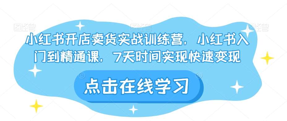 小红书开店卖货实战训练营,小红书入门到精通课,7天时间实现快速变现网创吧-网创项目资源站-副业项目-创业项目-搞钱项目网创吧