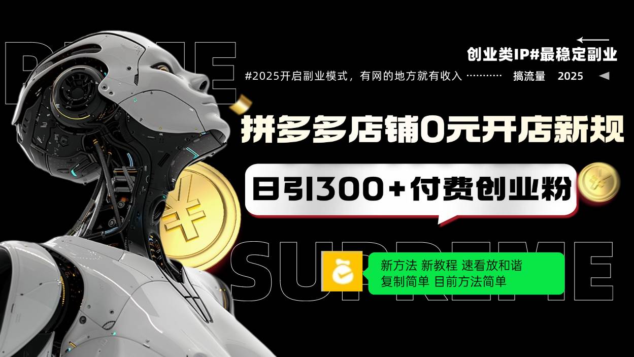 (14092期)拼多多店铺0元开店新规,日引300+付费创业粉,目前方法简单复制粘贴可矩阵网创吧-网创项目资源站-副业项目-创业项目-搞钱项目网创吧