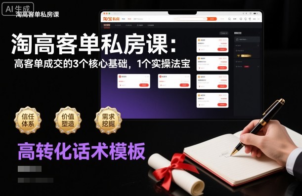淘高客单私房课：高客单成交的3个核心基础，1个实操法宝网创吧-网创项目资源站-副业项目-创业项目-搞钱项目网创吧