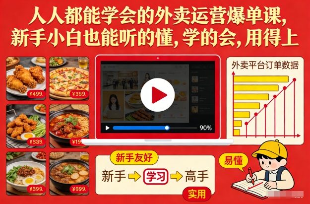 人人都能学会的外卖运营爆单课,新手小白也能听的懂,学的会,用得上网创吧-网创项目资源站-副业项目-创业项目-搞钱项目网创吧