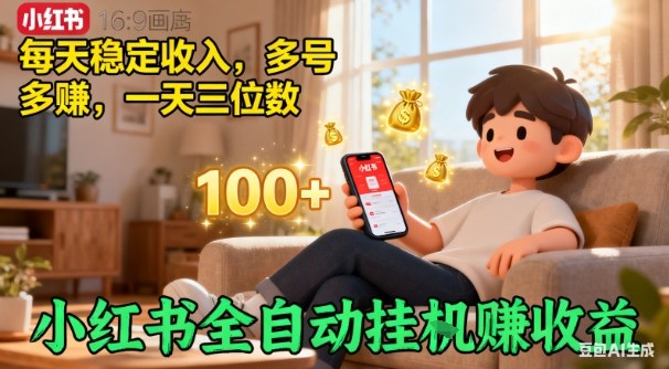 小红书自动挂G賺收益,每天稳定收入,多号多賺,一天三位数【揭秘】网创吧-网创项目资源站-副业项目-创业项目-搞钱项目网创吧
