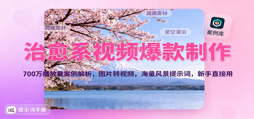 治愈系视频爆款制作,700万播放量案例解析,图片转视频,海量风景提示词,新手直接用网创吧-网创项目资源站-副业项目-创业项目-搞钱项目网创吧