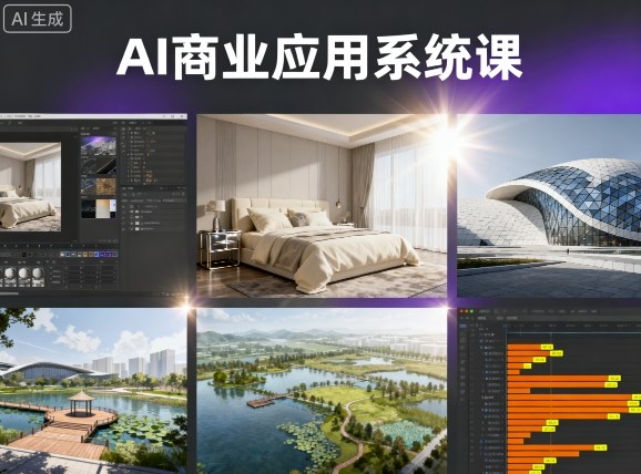 AI商业应用系统课,室内-软装-建筑-景观,智能设计+效果图+动画画实战网创吧-网创项目资源站-副业项目-创业项目-搞钱项目网创吧