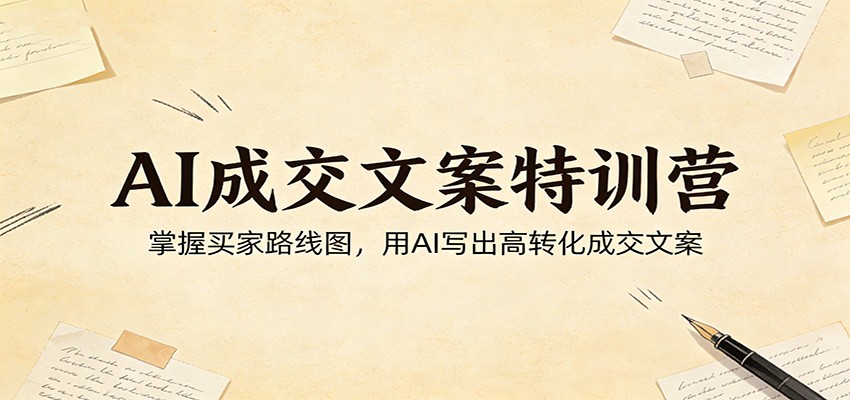 AI成交文案特训营：掌握买家路线图，用AI写出高转化成交文案网创吧-网创项目资源站-副业项目-创业项目-搞钱项目网创吧