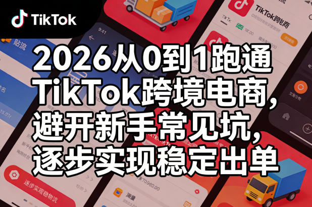 2026从0到1跑通TikTok跨境电商,避开新手常见坑,逐步实现稳定出单网创吧-网创项目资源站-副业项目-创业项目-搞钱项目网创吧