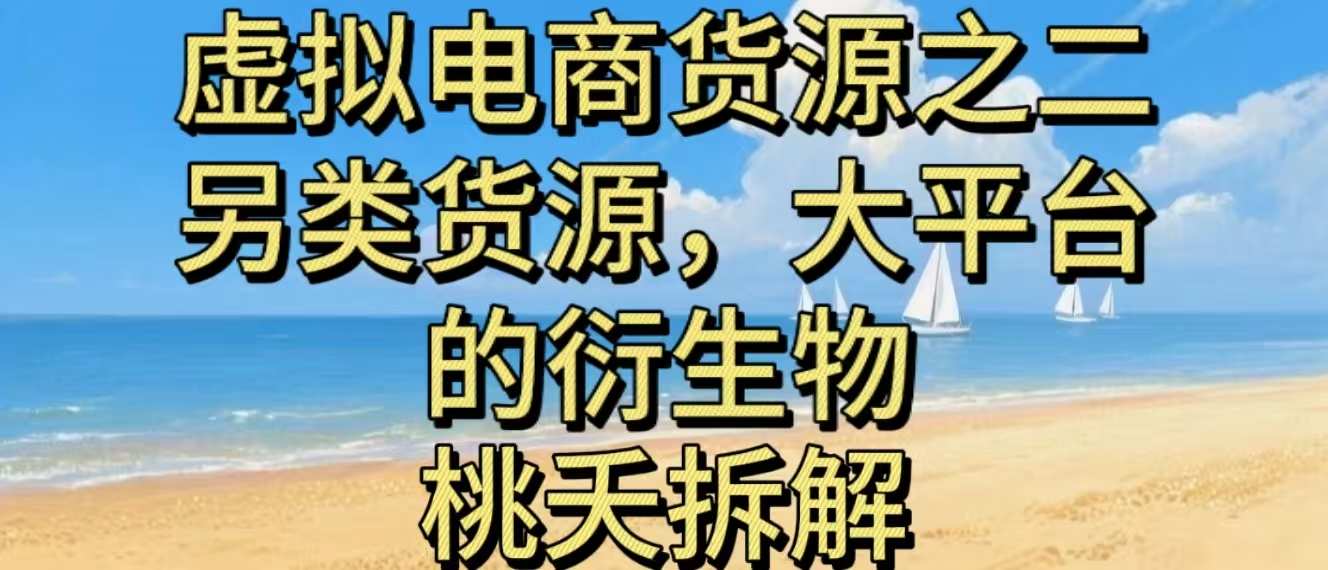 虚拟电商之二—另类的货源,大平台的衍生物网创吧-网创项目资源站-副业项目-创业项目-搞钱项目网创吧