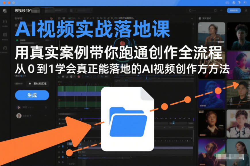 AI视频实战落地课,用真实案例带你跑通创作全流程,从0到1学会真正能落地的AI视频创作方法网创吧-网创项目资源站-副业项目-创业项目-搞钱项目网创吧