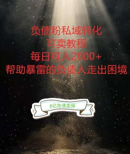 负债粉掘金计划,帮助负债者解决问题,债务规划,债务重组,最好的变现方式【揭秘】网创吧-网创项目资源站-副业项目-创业项目-搞钱项目网创吧
