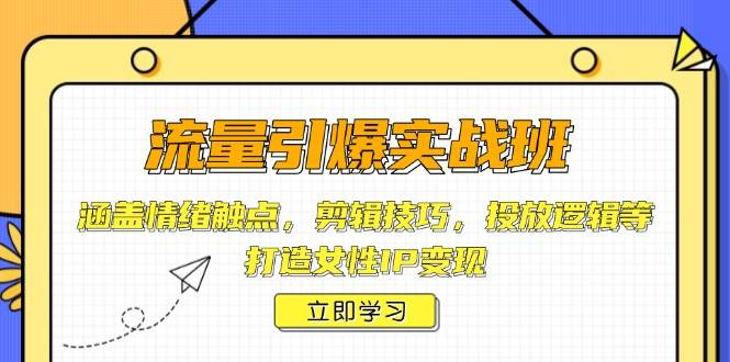 (14008期)流量引爆实战班,涵盖情绪触点,剪辑技巧,投放逻辑等,打造女性IP变现网创吧-网创项目资源站-副业项目-创业项目-搞钱项目网创吧