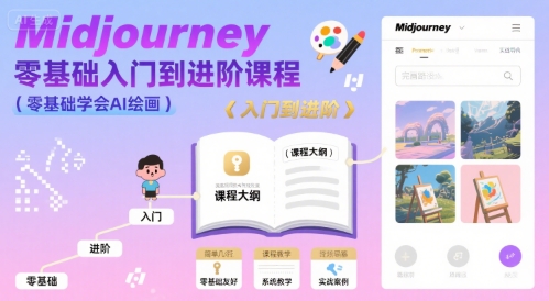midjourney零基础入门到进阶课程,零基础学会AI绘画网创吧-网创项目资源站-副业项目-创业项目-搞钱项目网创吧