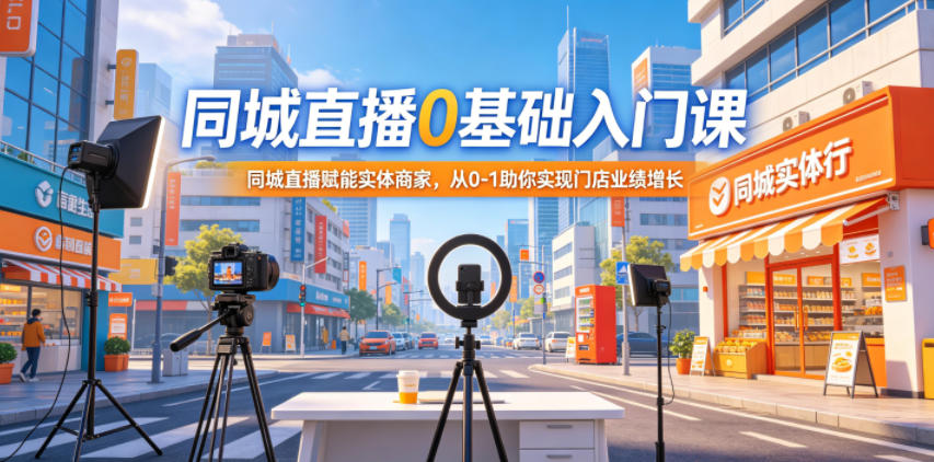 同城直播0基础入门课,同城直播赋能实体商家,从0-1助你实现门店业绩增长网创吧-网创项目资源站-副业项目-创业项目-搞钱项目网创吧