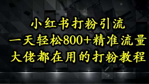 小红书打粉引流,一天轻松500+精准流量,大佬都在用的打粉教程网创吧-网创项目资源站-副业项目-创业项目-搞钱项目网创吧