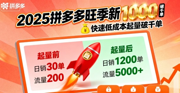 2025拼多多旺季新老店铺——快速低成本起量破千单网创吧-网创项目资源站-副业项目-创业项目-搞钱项目网创吧