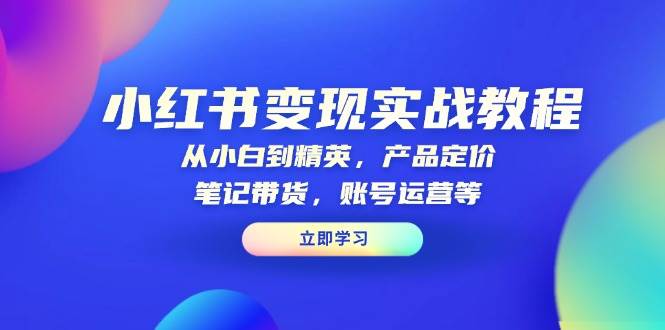 (13923期)小红书变现实战教程:从小白到精英,产品定价,笔记带货,账号运营等网创吧-网创项目资源站-副业项目-创业项目-搞钱项目网创吧