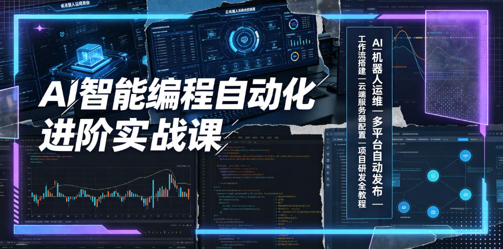 AI智能编程自动化进阶实战课|AI机器人运维、多平台自动发布、工作流搭建、云端服务器配置与项目研发全教程网创吧-网创项目资源站-副业项目-创业项目-搞钱项目网创吧