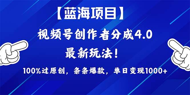 (9777期)2024蓝海项目视频号,最新方法, 100%过原创,条条爆款,单日变现1K+,...网创吧-网创项目资源站-副业项目-创业项目-搞钱项目网创吧