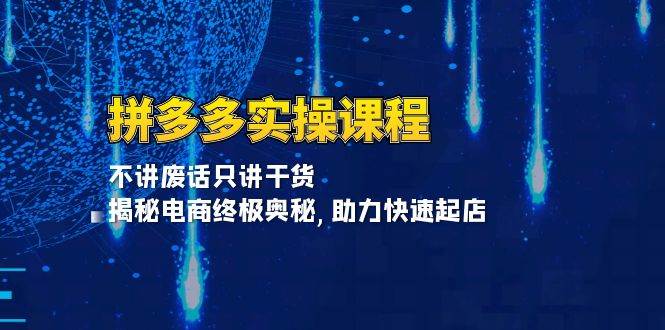 (13577期)拼多多实操课程:不讲废话只讲干货, 揭秘电商终极奥秘,助力快速起店网创吧-网创项目资源站-副业项目-创业项目-搞钱项目网创吧