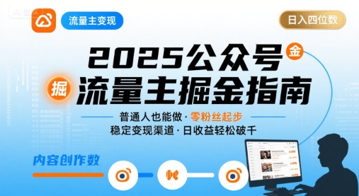 公众号流量主变现项目2025,普通人也能通过这个项目日入四位数网创吧-网创项目资源站-副业项目-创业项目-搞钱项目网创吧