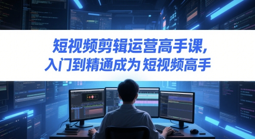 短视频剪辑运营高手课，入门到精通成为短视频高手网创吧-网创项目资源站-副业项目-创业项目-搞钱项目网创吧