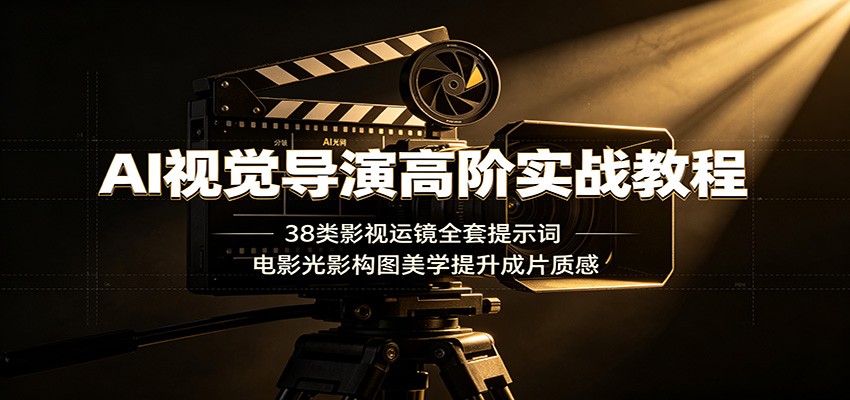 AI视觉导演高阶实战教程：38类影视运镜全套提示词，电影光影构图美学提升成片质感网创吧-网创项目资源站-副业项目-创业项目-搞钱项目网创吧
