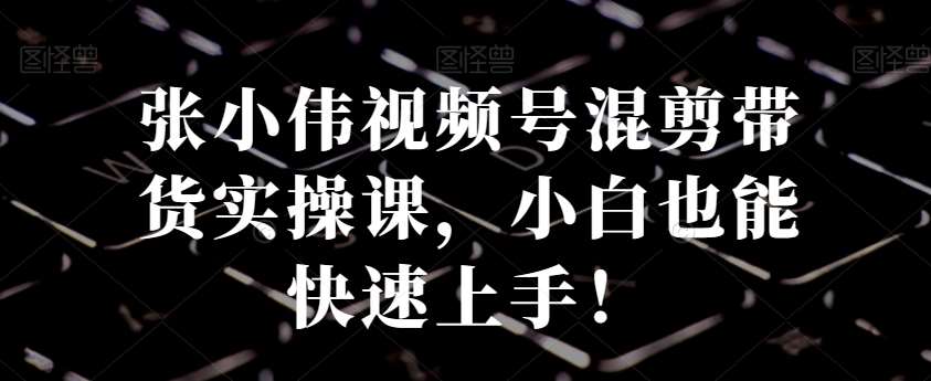 张小伟视频号混剪带货实操课,小白也能快速上手!网创吧-网创项目资源站-副业项目-创业项目-搞钱项目网创吧