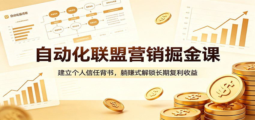 自动化联盟营销掘金课：建立个人信任背书，躺赚式解锁长期复利收益网创吧-网创项目资源站-副业项目-创业项目-搞钱项目网创吧