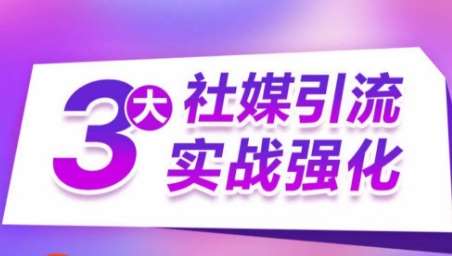 3大社媒引流实战强化,多渠道站外引流,高效精准获客,订单销售额翻倍增长网创吧-网创项目资源站-副业项目-创业项目-搞钱项目网创吧