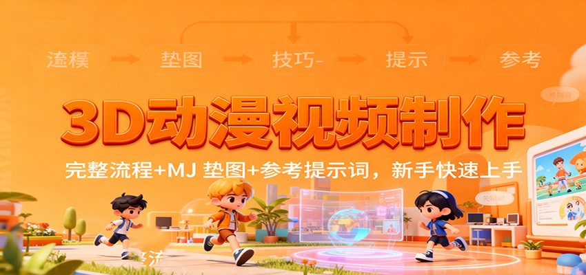 3D动漫视频制作，完整流程+MJ 垫图+参考提示词，新手快速上手网创吧-网创项目资源站-副业项目-创业项目-搞钱项目网创吧
