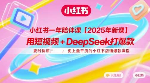 小红书一年陪伴课【2025年新课】,用短视频+deepSeek打爆款,史上最干货的小红书店铺爆款课程网创吧-网创项目资源站-副业项目-创业项目-搞钱项目网创吧