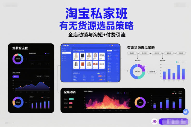 淘宝私家班，有无货源选品策略，高成功率爆款全流程打法，全店动销与淘短+付费引流（更新2026年5月22日）网创吧-网创项目资源站-副业项目-创业项目-搞钱项目网创吧