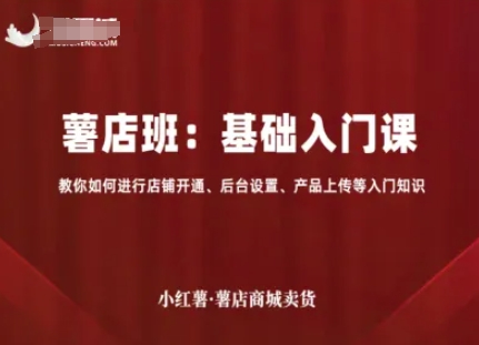 小红薯薯店商城卖货，基础入门课，教你如何进行店铺开通、后台设置、产品上传等入门知识网创吧-网创项目资源站-副业项目-创业项目-搞钱项目网创吧