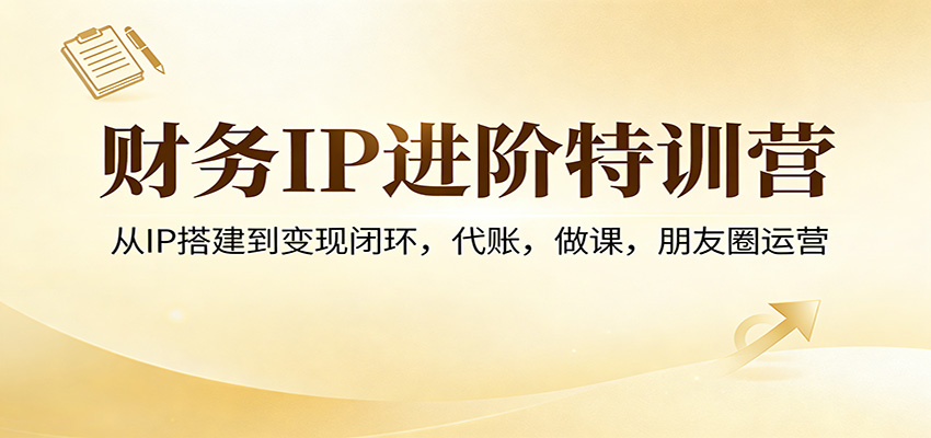 财务IP进阶特训营：从IP搭建到变现闭环，代账，做课，朋友圈运营网创吧-网创项目资源站-副业项目-创业项目-搞钱项目网创吧