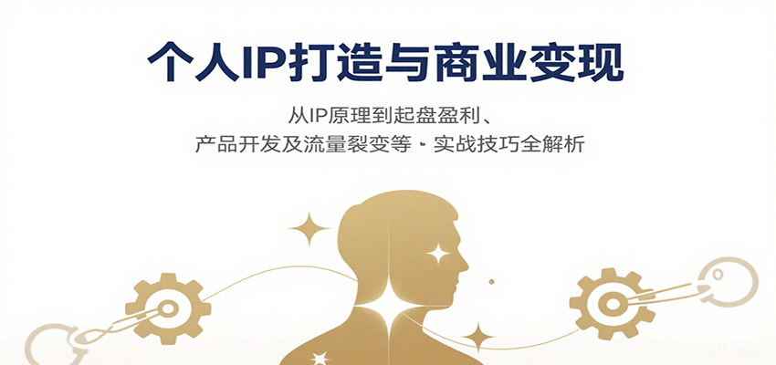 个人IP打造与商业变现，从IP原理到起盘盈利、产品开发及流量裂变等实战技巧全解析网创吧-网创项目资源站-副业项目-创业项目-搞钱项目网创吧