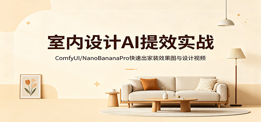 室内设计AI提效实战：ComfyUI/NanoBananaPro快速出家装效果图与设计视频网创吧-网创项目资源站-副业项目-创业项目-搞钱项目网创吧