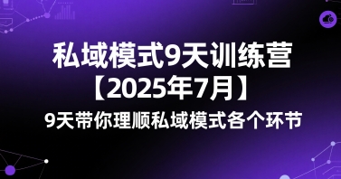 私域模式9天训练营【2025年7月】9天带你理顺私域模式各个环节网创吧-网创项目资源站-副业项目-创业项目-搞钱项目网创吧
