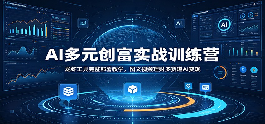 AI多元创富实战训练营：龙虾工具完整部署教学，图文视频理财多赛道AI变现网创吧-网创项目资源站-副业项目-创业项目-搞钱项目网创吧