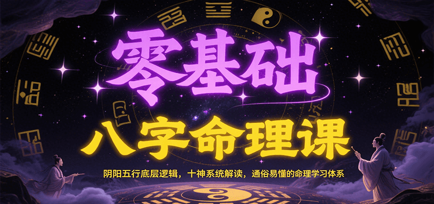 零基础八字命理课：阴阳五行底层逻辑，十神系统解读，通俗易懂的命理学习体系网创吧-网创项目资源站-副业项目-创业项目-搞钱项目网创吧