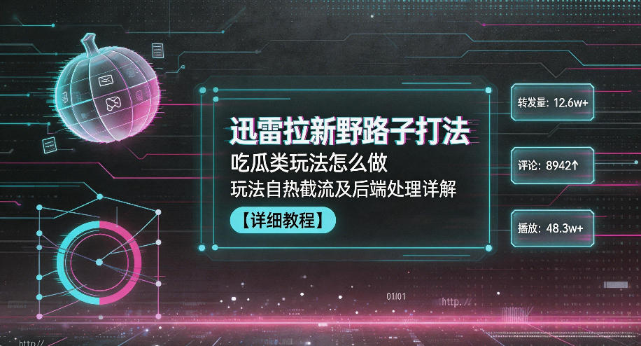 迅雷拉新野路子打法,吃瓜类玩法怎么做,玩法自热截流及后端处理详解网创吧-网创项目资源站-副业项目-创业项目-搞钱项目网创吧