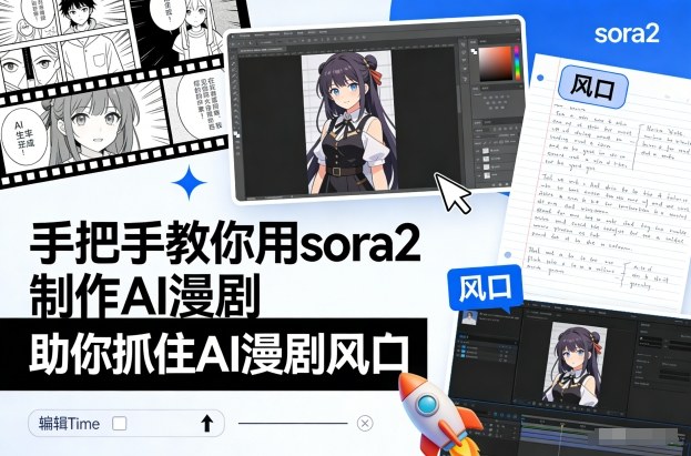 手把手教你用sora2制作AI漫剧,助你抓住AI漫剧风口网创吧-网创项目资源站-副业项目-创业项目-搞钱项目网创吧