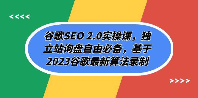 (7708期)谷歌SEO 2.0实操课,独立站询盘自由必备,基于2023谷歌最新算法录制(94节网创吧-网创项目资源站-副业项目-创业项目-搞钱项目网创吧