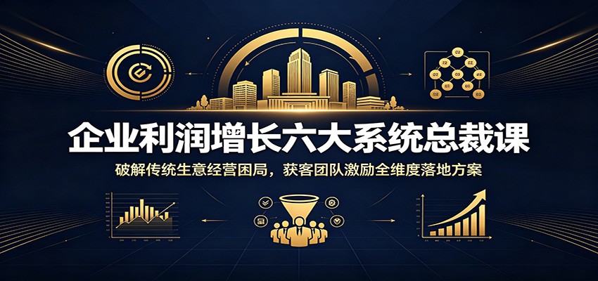 企业利润增长六大系统总裁课：破解传统生意经营困局，获客团队激励全维度落地方案网创吧-网创项目资源站-副业项目-创业项目-搞钱项目网创吧