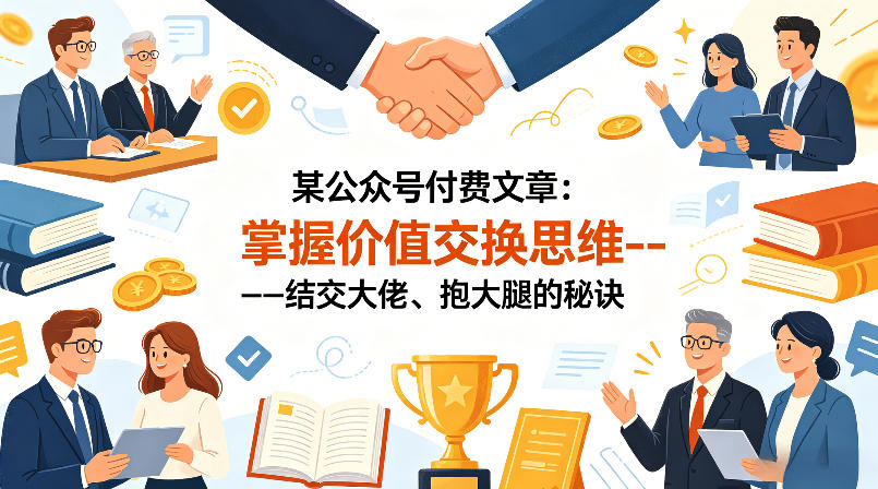 某公众号付费文章:掌握价值交换思维—-结交大佬、抱大腿的秘诀网创吧-网创项目资源站-副业项目-创业项目-搞钱项目网创吧