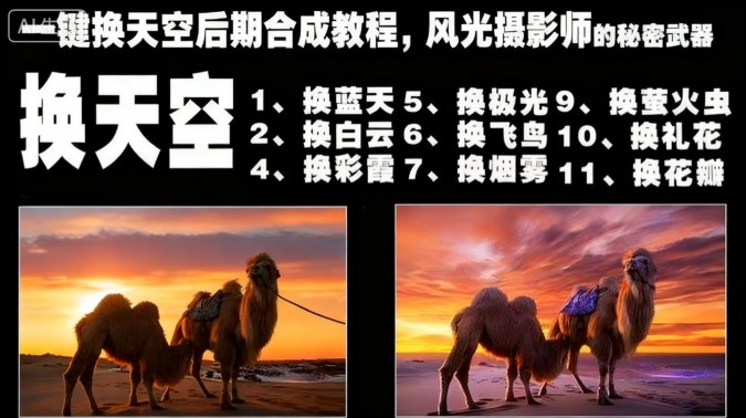 一键换天空后期合成教程,风光摄影师的秘密武器网创吧-网创项目资源站-副业项目-创业项目-搞钱项目网创吧