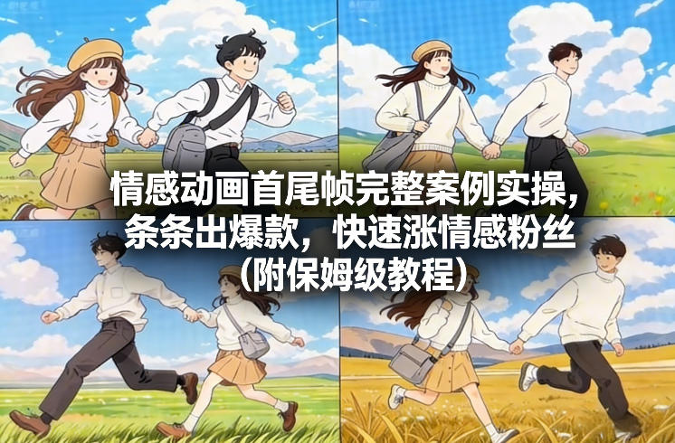情感动画首尾帧完整案例实操,条条出爆款,快速涨情感粉丝(附保姆级教程)网创吧-网创项目资源站-副业项目-创业项目-搞钱项目网创吧