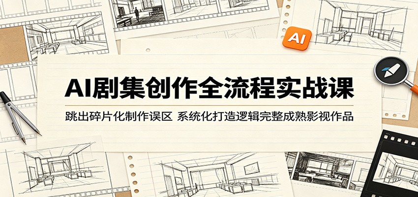 AI剧集创作全流程实战课：跳出碎片化制作误区，系统化打造逻辑完整成熟影视作品网创吧-网创项目资源站-副业项目-创业项目-搞钱项目网创吧