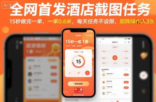 全网首发酒店截图任务,15秒做完一单,一单0.6米,每天任务不设限,矩阵操作日入3张【揭秘】网创吧-网创项目资源站-副业项目-创业项目-搞钱项目网创吧