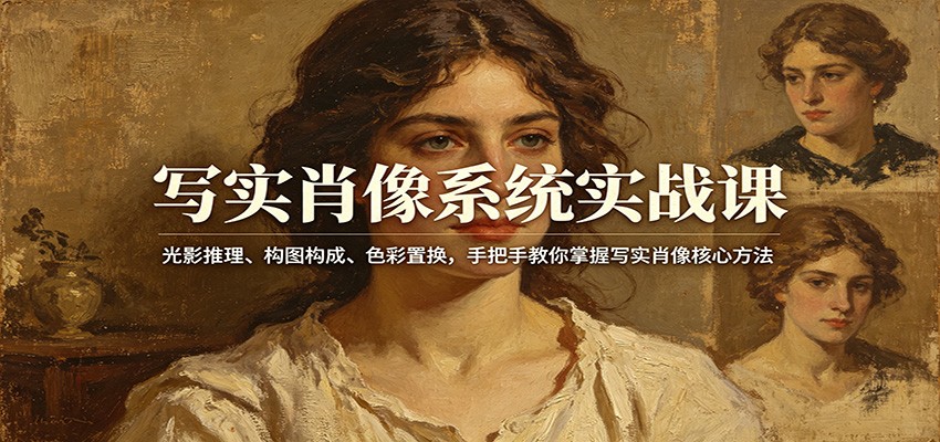 写实肖像系统实战课：光影推理、构图构成、色彩置换，手把手教你掌握写实肖像核心方法网创吧-网创项目资源站-副业项目-创业项目-搞钱项目网创吧