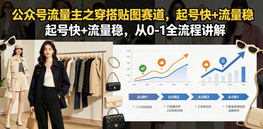 公众号流量主之穿搭贴图赛道,起号快+流量稳,从0-1全流程讲解网创吧-网创项目资源站-副业项目-创业项目-搞钱项目网创吧